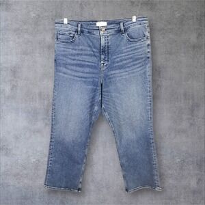 Jen 7 By 7 For All Mankind Jean Women 16 Denim Ankle Straight Stretch Whiskering